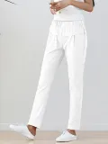 Plus Size Women Cotton And Linen Solid Loose Casual Pants