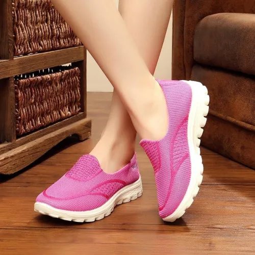 Women Mesh Fabric Sneakers Casual Comfort Slip On Shoes