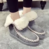 Women Snow Booties Casual Slip On Plus Size Warm Shoes
