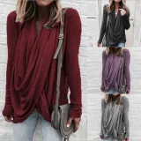 Draped Long Sleeve Casual Shirt