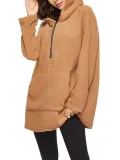 Plain Pockets Turtleneck Winter Oversized Hoodies