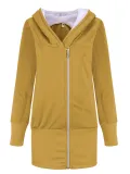 Winter Casual Holiday Zipper Cotton Hoodie Outerwear