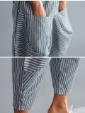 Plus Size Women Striped Loose Casual Pants