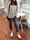 Light Gray Casual Paneled Blouses & Shirt