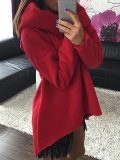 Solid Cotton-blend Casual Cowl Neck Sweatshirt