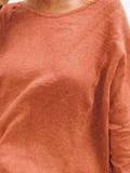 Solid Round Neck Casual Cotton-Blend Shirts & Tops