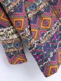 Vintage Printed Long Sleeve Hoodie Coat