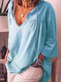 3/4 Sleeve Cotton-Blend Shirts & Tops