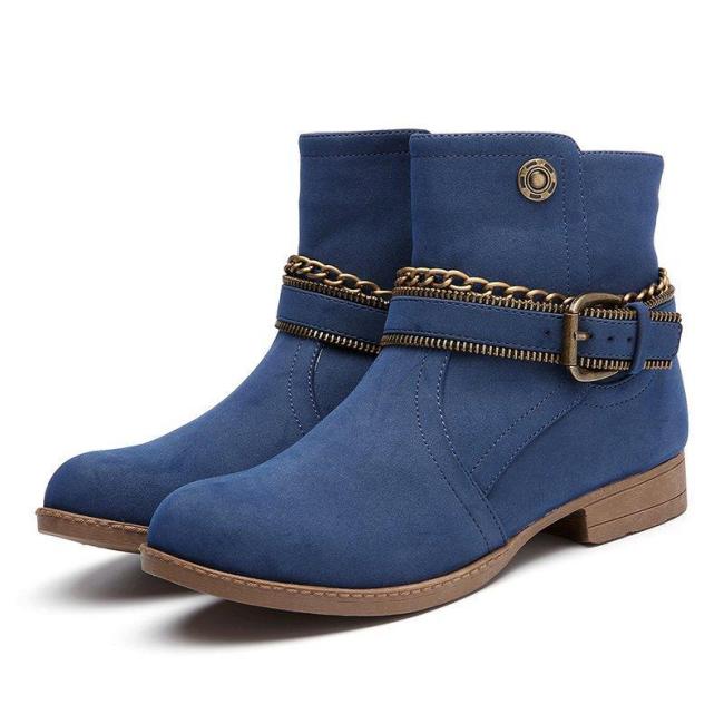Women's Shoes Adjustable Buckle Low Heel Casual Boots