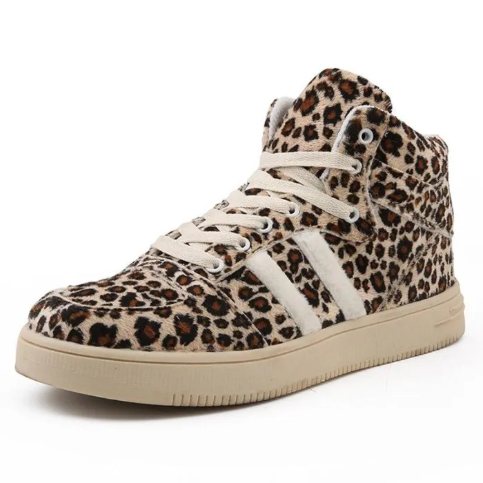 Leopard Daily Low Heel Winter Shoes Casual Comfy Ankle Boots