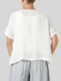 Casual Plus Size Short Sleeve Round Neck Solid Tops