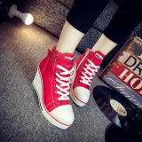 Women Korean Style Canvas Wedge Heel Casual Big Size Shoes