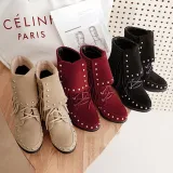 Women Vintage Booties Casual Plus Size Slip On Shoes