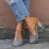 Summer Adjustable Buckle Chunky Heel Shoes