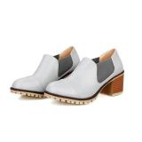 Women PU Booties Casual Comfort Chunky Heel Shoes