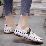 Women Hollow Out Loafers Flower Flat Adjustable Buckle Shoes