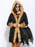 Cony Hair Warm Vintage Long Sleeve Hoodie Cotton Holiday Coat