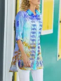 Pink Holiday Shirt Collar Patchwork Shirts & Tops
