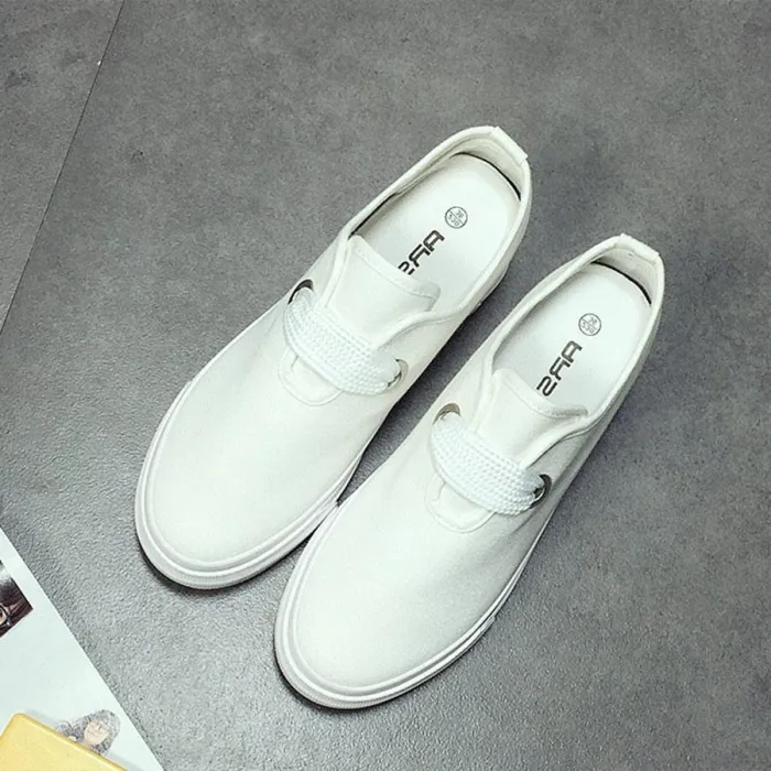 Casual Canvas Creepers Lace-up Women Platform Sneakers