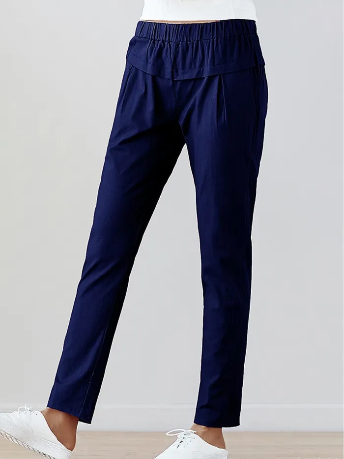 Plus Size Women Cotton And Linen Solid Loose Casual Pants