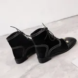 Winter Rivet Lace-Up Chunky Heel Suede Boots