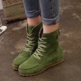Round Toe Women Ankle Lace-Up Boots