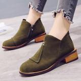 Womens Flocking Zipper Daily Chunky Heel Boots