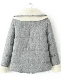 Double Lapel Long Sleeve Cotton Pockets Outdoor Coat