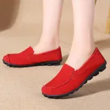Women Nubuck Loafers Casual Slip On Plus Size Shoes