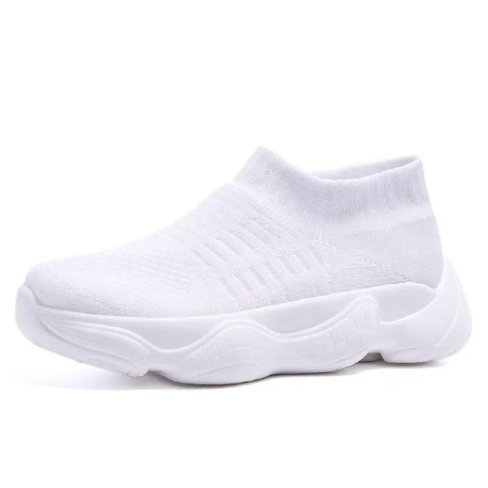 Women Mesh Fabric Sneakers Casual Comfort Socks Slip On Shoes