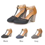 Summer Adjustable Buckle Chunky Heel Shoes
