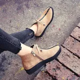 Women Flocking Booties Casual Comfort Zipper Shoes