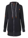 Women Long Sleeve Zipper Casual Hooded Pocket Coats