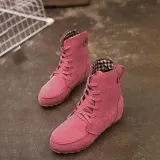 Round Toe Women Ankle Lace-Up Boots
