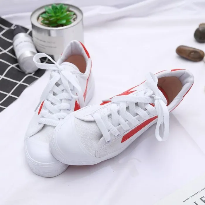 Women Plus Size Lace-up Canvas Flat Heel Daily Spring/Fall Flats
