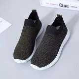 Comfy Summer Flyknit Fabric Flat Heel Sneakers Athletic Casual Shoes