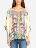 Floral-Print Casual Round Neck Shirts & Tops