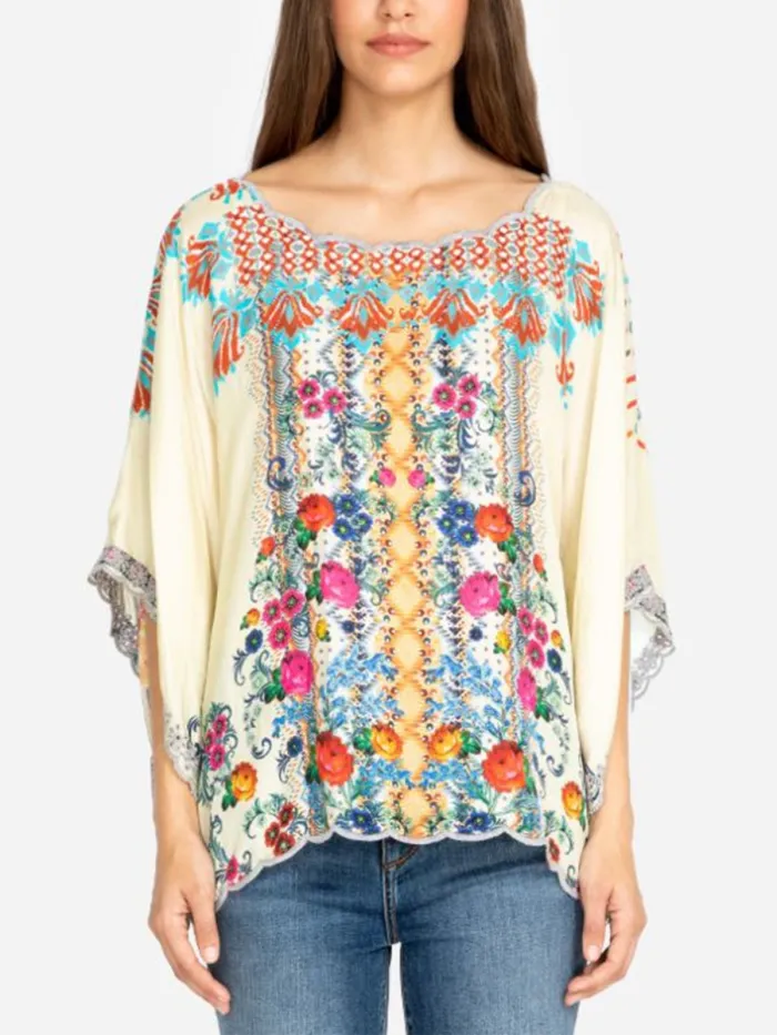 Floral-Print Casual Round Neck Shirts & Tops