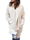 Apricot Casual Pockets Polyester Sweater