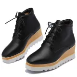 Women Wedge Heel Booties Casual Lace Up Plus Size Shoes