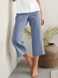 Plain Cotton-Blend Pants