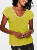 Short Sleeve Plain Casual V Neck Shirts & Tops