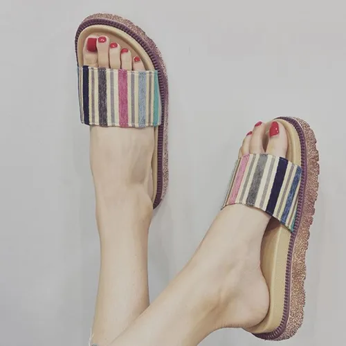 Women Creepers Slippers Casual Comfort Peep Toe Shoes