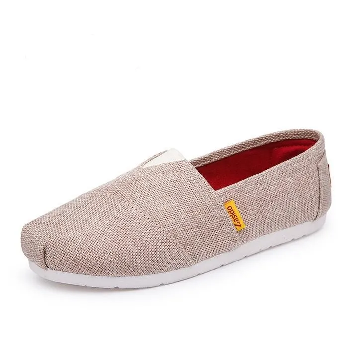 Deep Gray Daily Spring/Fall Flat Heel Braided Canvas Flats