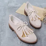 Women PU Loafers Casual Comfort Tassel Slip On Shoes