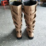 Black PU Chunky Heel Zipper Casual Winter Boots