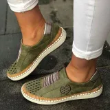 All Season Pu Flat Heel Sneakers