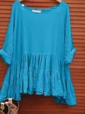 Batwing Round Neck Long sleeve Shift Blouse