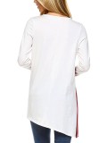Color Block Plain Long Sleeve Cotton-Blend Blouse & Shirts
