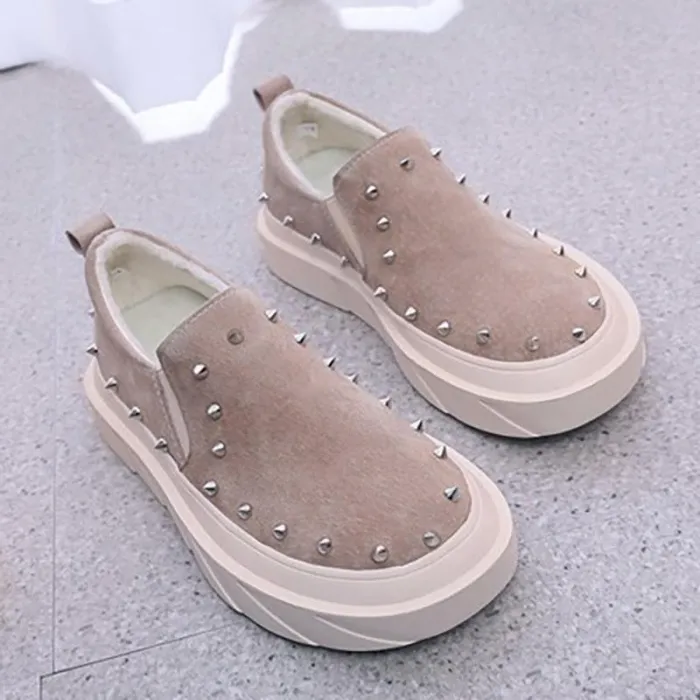 Women Artificial Suede Loafers Casual Comfort Flat Shoes